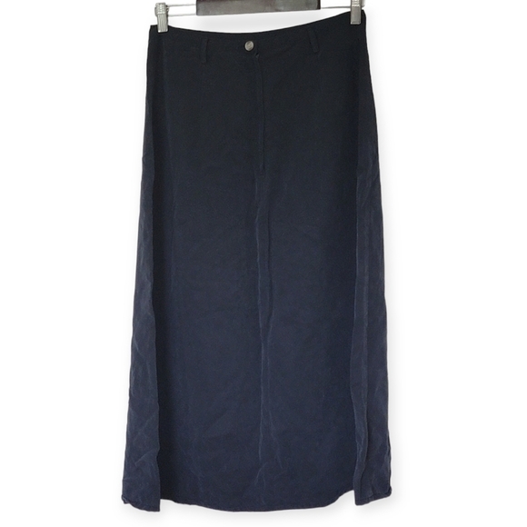 Eddie Bauer Long Charcoal Black Tencek Skirt Size 8 Petite - Picture 1 of 13